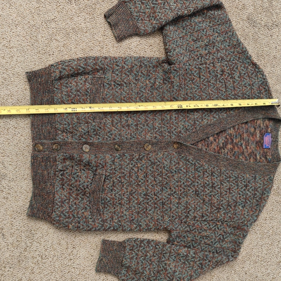 Example By‎ Missoni Cardigan Mens Medium Brown Fair Isle Wool Chunky Vintage - Picture 9 of 13